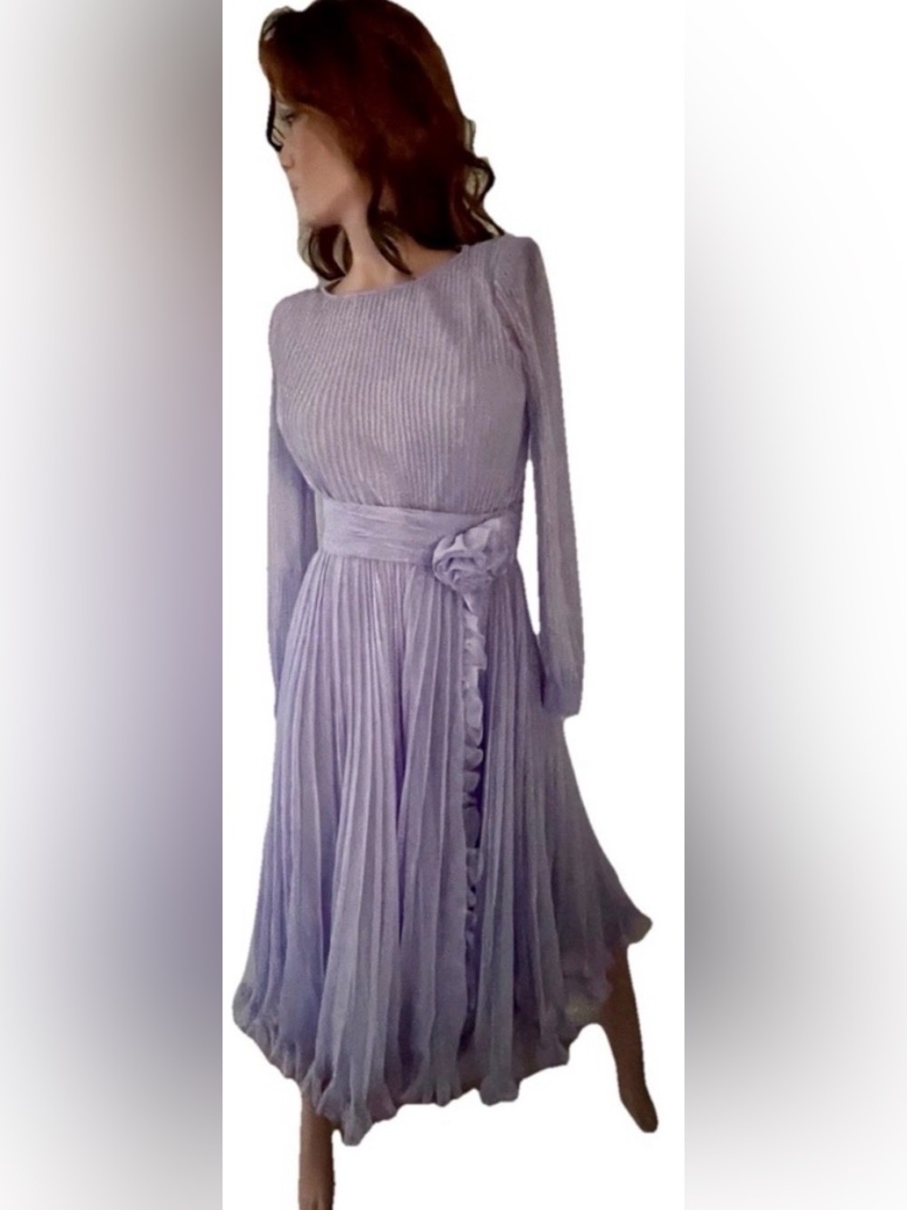 MISS ELLIETTE California VINTAGE 70s Accordion Pleat Dress Size 6